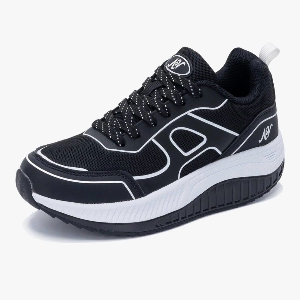 Cushioned Work Shoes for Standing All Day | Black Athletic Sneakers 9.5